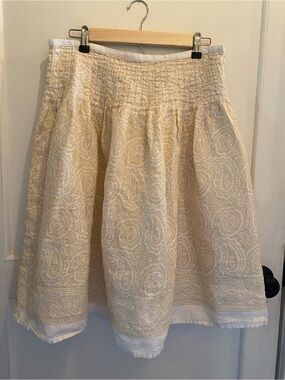 Vintage Linen Paisley A-Line Skirt